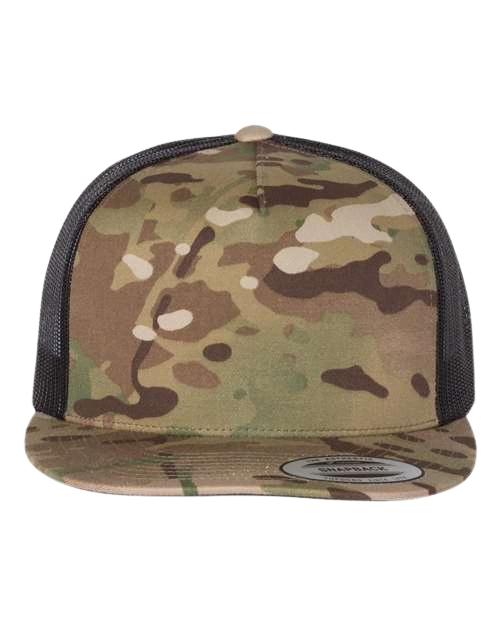 Flat Bill (Five Panel) Trucker Snapback Five Panel Flat Bill