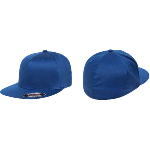 FlexFit Fitted Flat Bill 6297F with custom embroidery, structured pro-baseball design