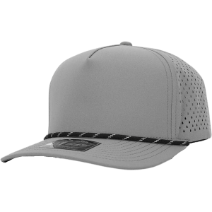 1010 5 Panel Hat With Rope Gray with Black rope