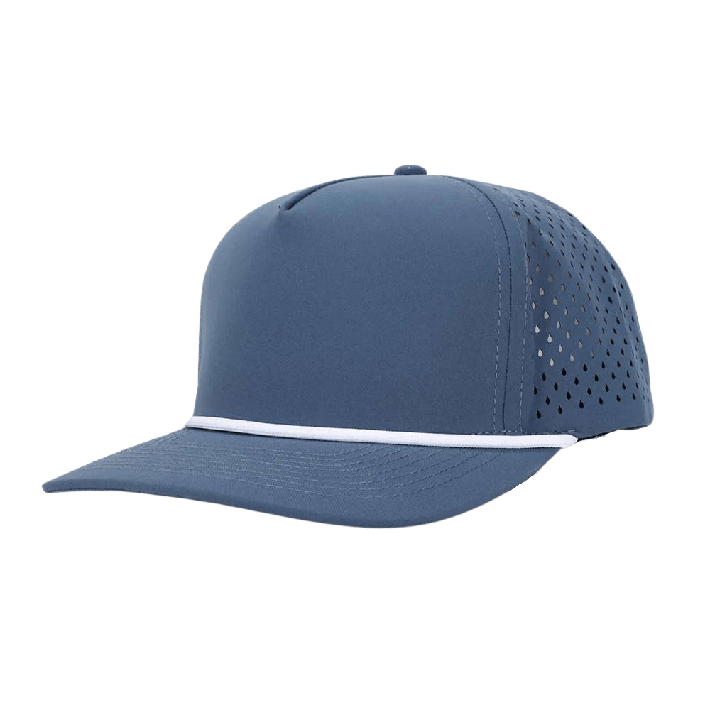 1010 5 Panel Hat With Rope Blue hat white rope
